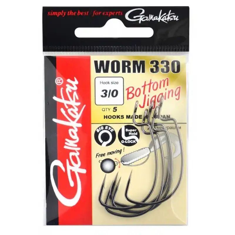 Marque Hameçon Texan Cheburaska GAMAKATSU Worm 330