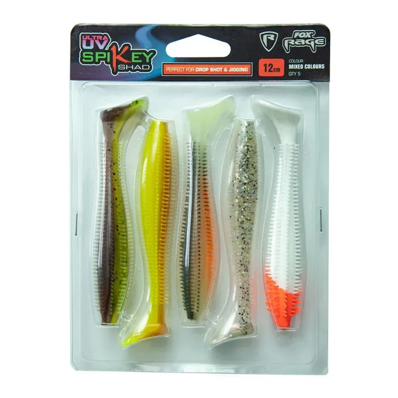 Dernière Chance FOX Rage Ultra UV Spikey Shad Mixed Colours – Leurre souple