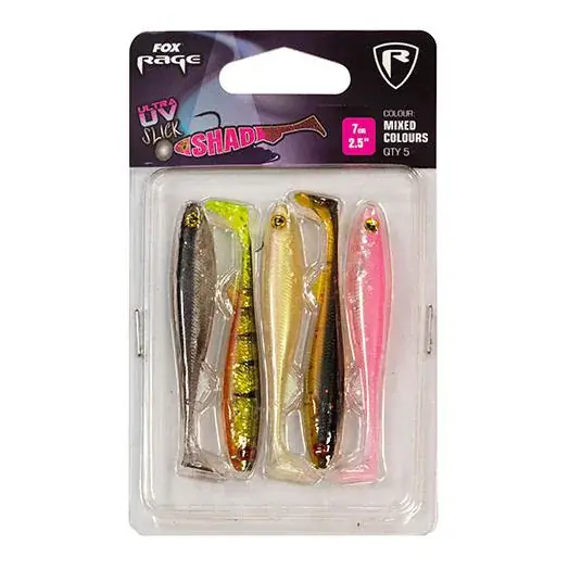 FOX Rage Ultra UV Slick Shad Mixed Colours – Leurre souple Satisfait Ou Remboursé