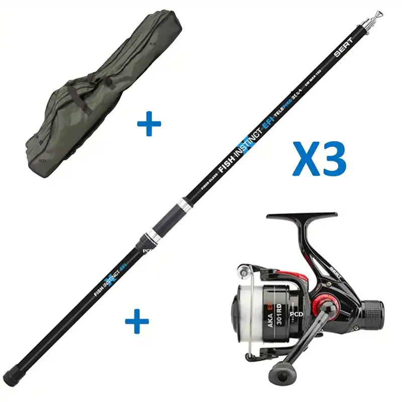 Pack Complet Pêche Au Posé 3 Ensembles FW20 Télépike Blue 3M50 RD Et Fourreau Offre Spéciale
