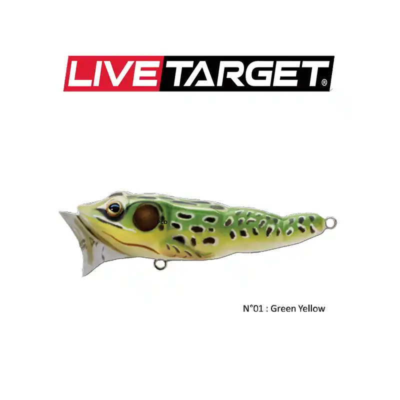 LEURRES SOUPLES LIVE TARGET FROG POPPER 10CM Dernier Modèle