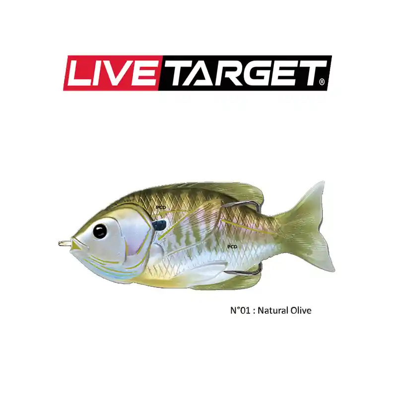 LEURRES SOUPLES LIVE TARGET SUNFISH HOLLOW BODY 7.5CM Promotion