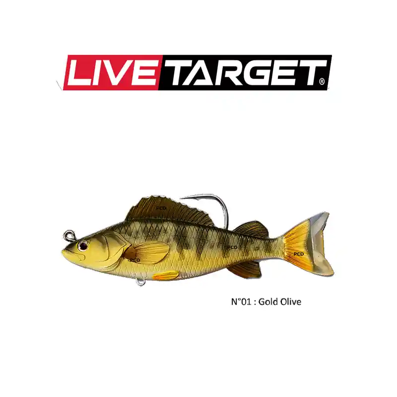 LEURRES SOUPLES LIVE TARGET SWIMBAIT YELLOW PERCH 13.5CM Populaire