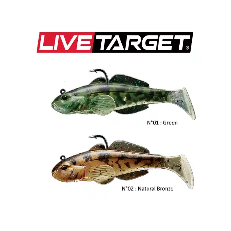 Nouvel Arrivage LEURRES SOUPLES LIVE TARGET GOBY PADDLE SHAD 8CM PAR 3