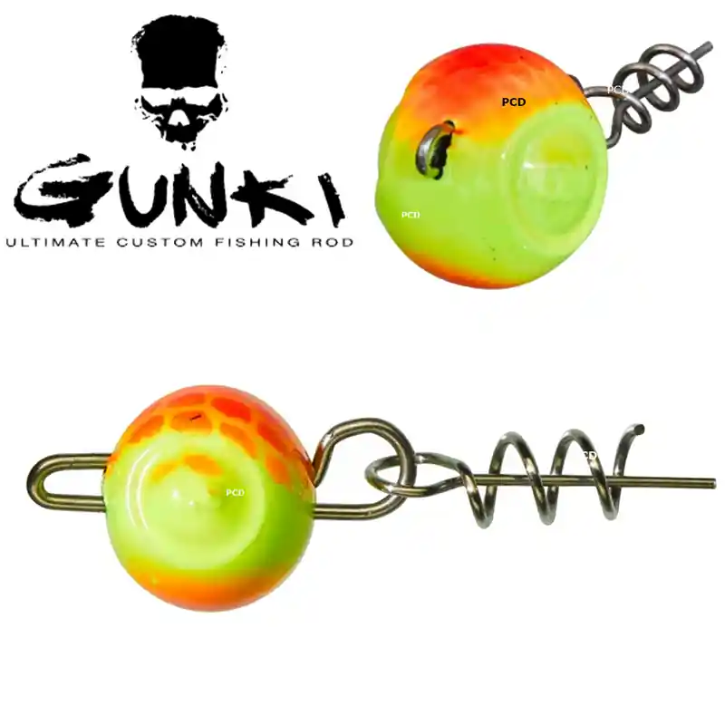 TETES PLOMBEES GUNKI G‘FLIP ORANGE FLUO YELLOW PAR 3 Expédition Rapide