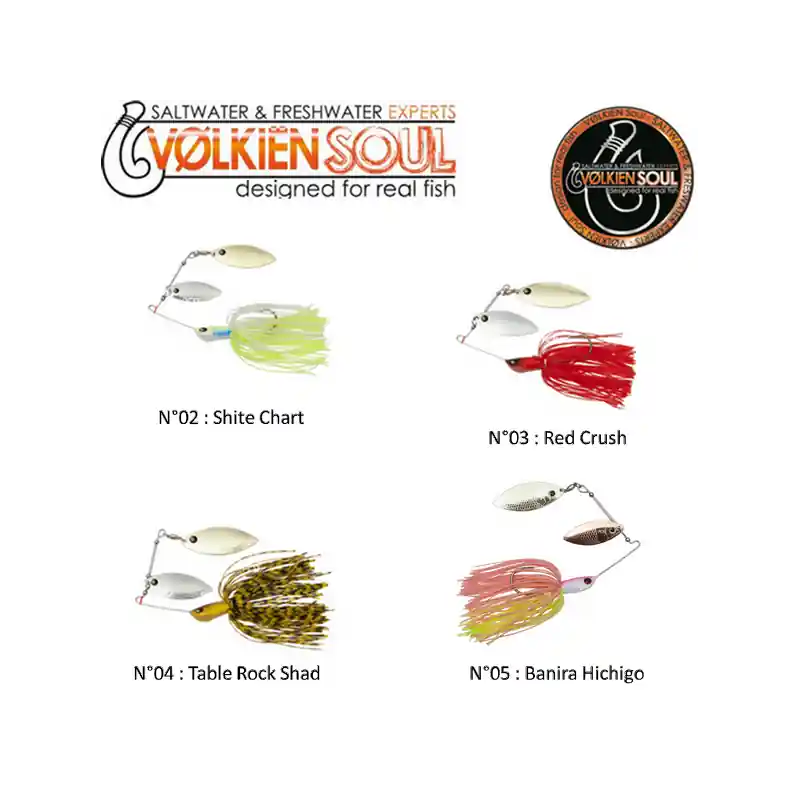LEURRES SPINNERBAIT VOLKIEN SOUL HURRICANE SB 14G Jusqu&rsquo;à Épuisement Des Stocks