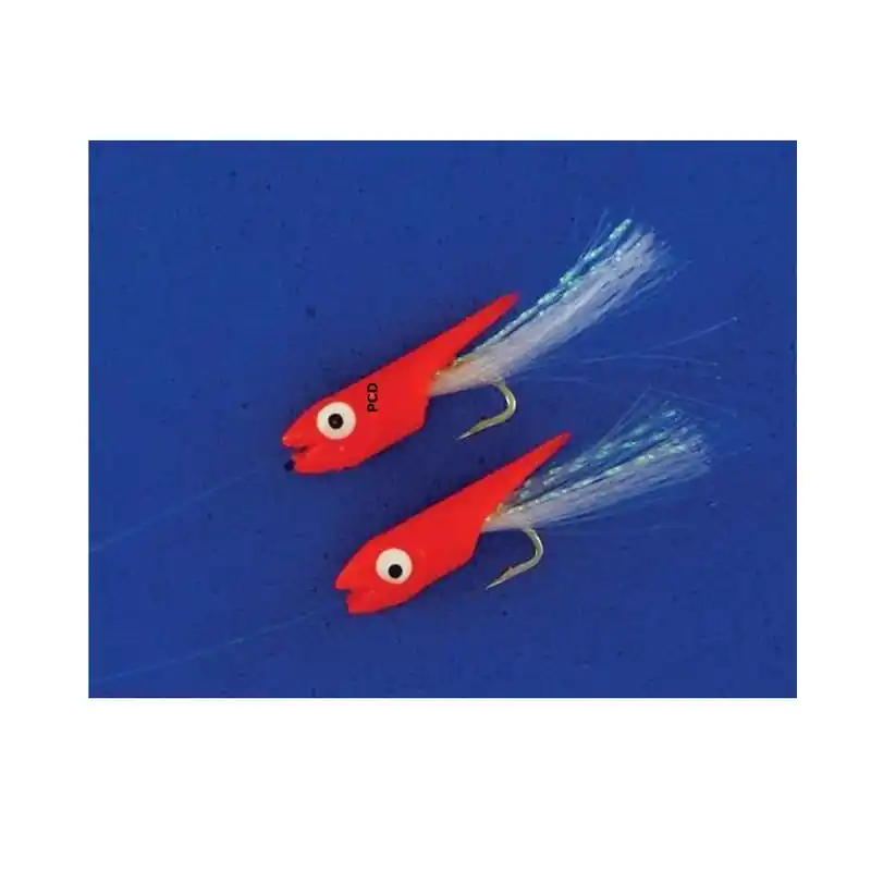 Bas De Ligne Flashmer Perches Alevins Par 2 Rouges Authentique