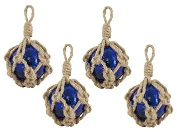 Prix Cassé Flotteur de pêche en verre bleu – set de 4