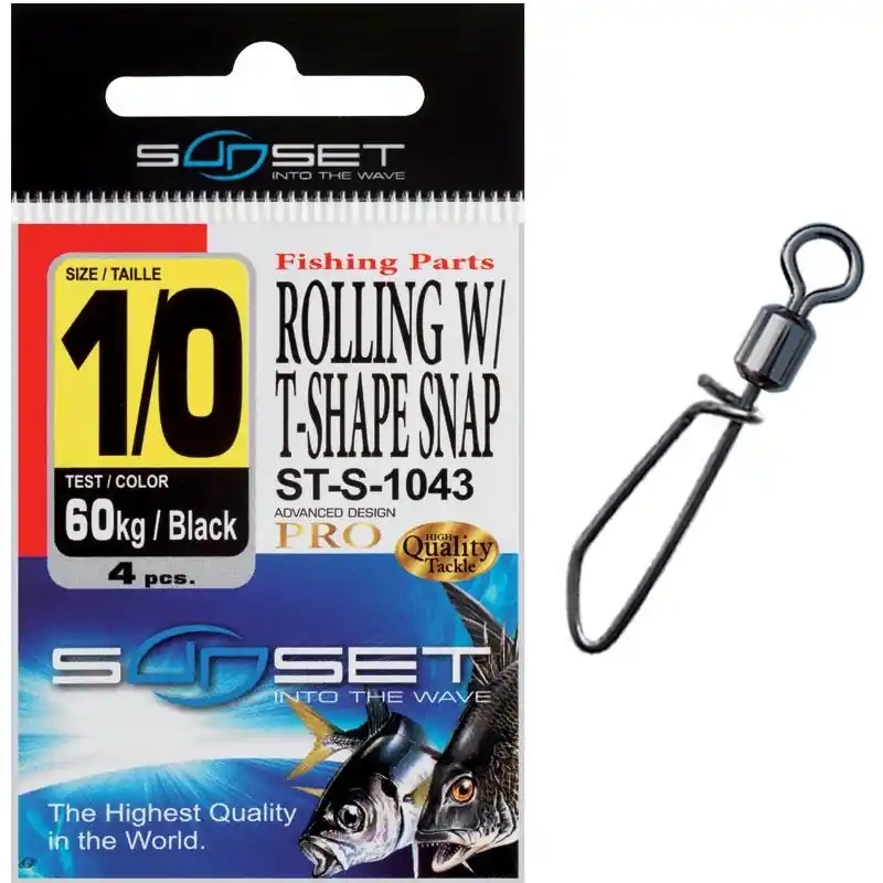Emerillon Agrafe Sunset Rolling W/T-Shape Snap ST-S-1043 N°4 Populaire