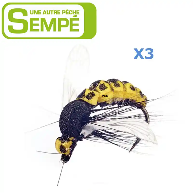 MOUCHE SEMPE NYMPHE GUEPE NON LESTEE H10 PAR 3 Nouveauté