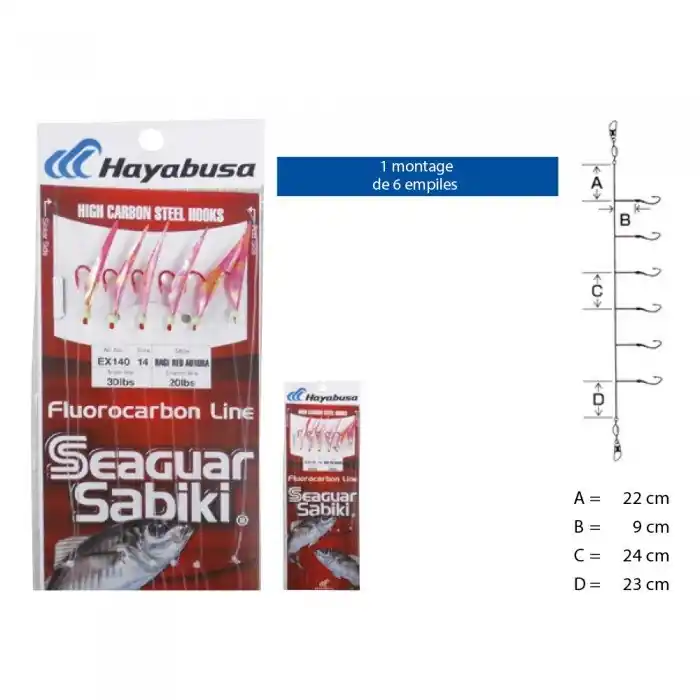 Bas de ligne Hayabusa Sabiki EX140 – n°12 Retour Gratuit