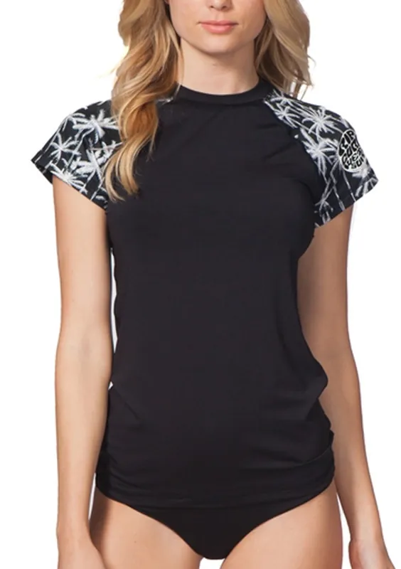 Top Lycra manches courtes femme Rip Curl Wetty – Black – 8 Achat Immédiat