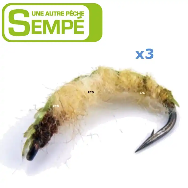 MOUCHE SEMPE LARVE CADDIS VERTE NON LESTEE PAR 3 Jusqu'à Épuisement Des Stocks