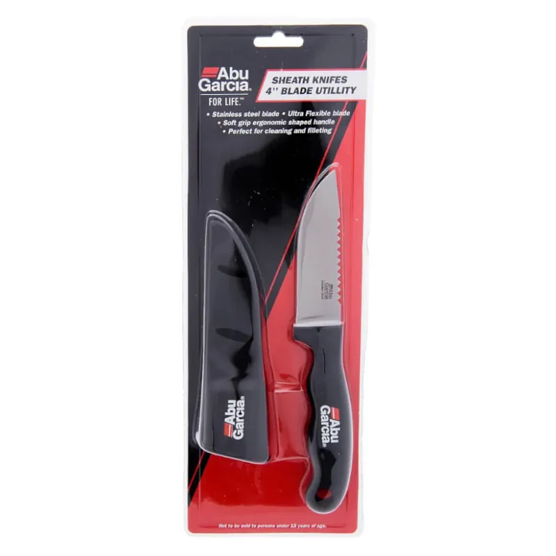 Abu Garcia Sheath Knife – 4in Utility / Couteau de pêche Vente Flash