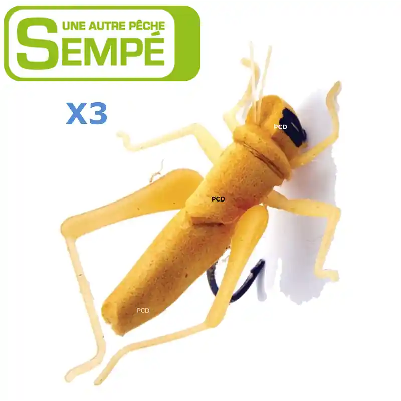 Prix Choc MOUCHE SEMPE NYMPHE SAUTERELLE BRUNE NON LESTEE H10 PAR 3