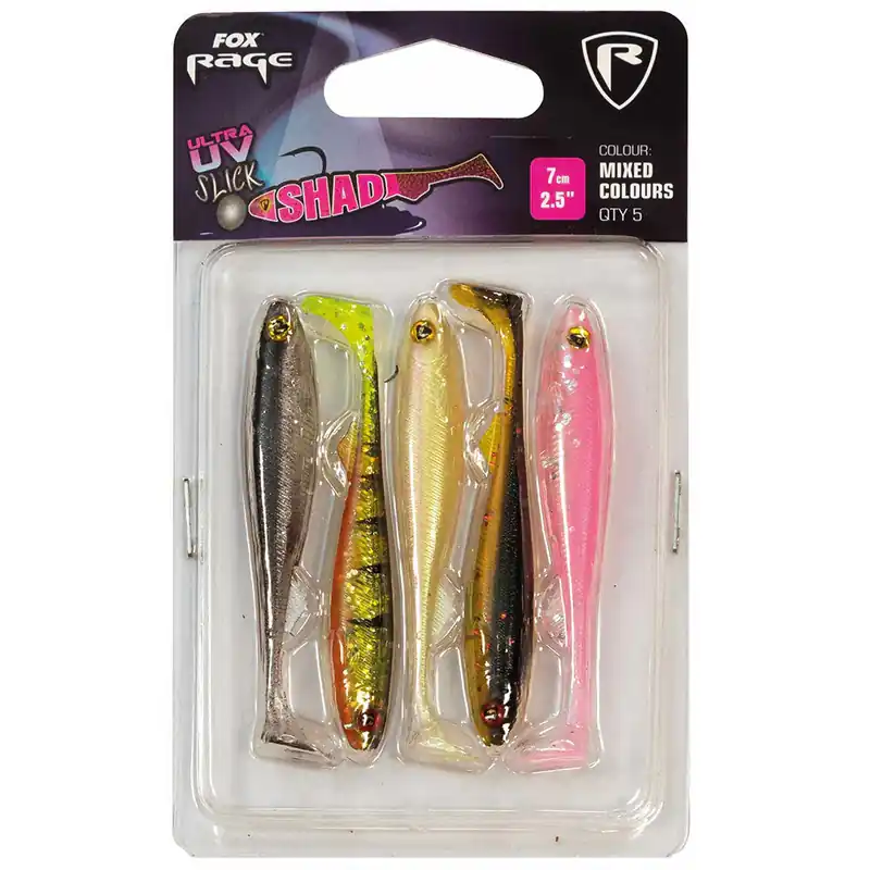 Top Vente Fox Rage Slick Shad UV Mixed Colour Pack