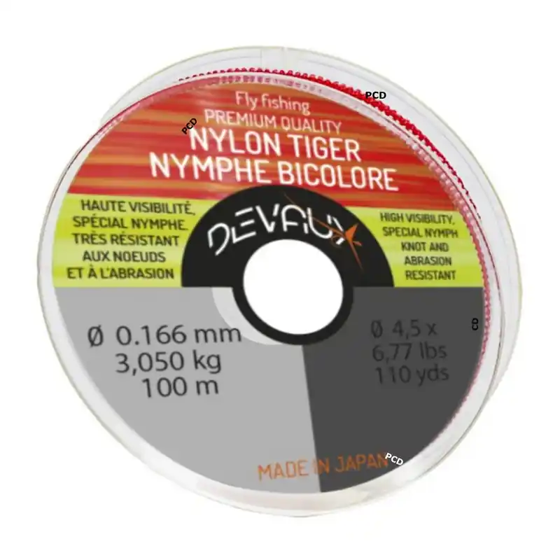 Nylon Devaux Tiger Nymphe Bicolore Chartreuse Blanc 100M Certifié