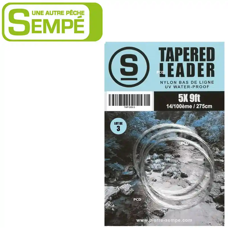 Pas Cher BAS DE LIGNE SEMPE TAPERED LEADER 5X 9FT PAR 3