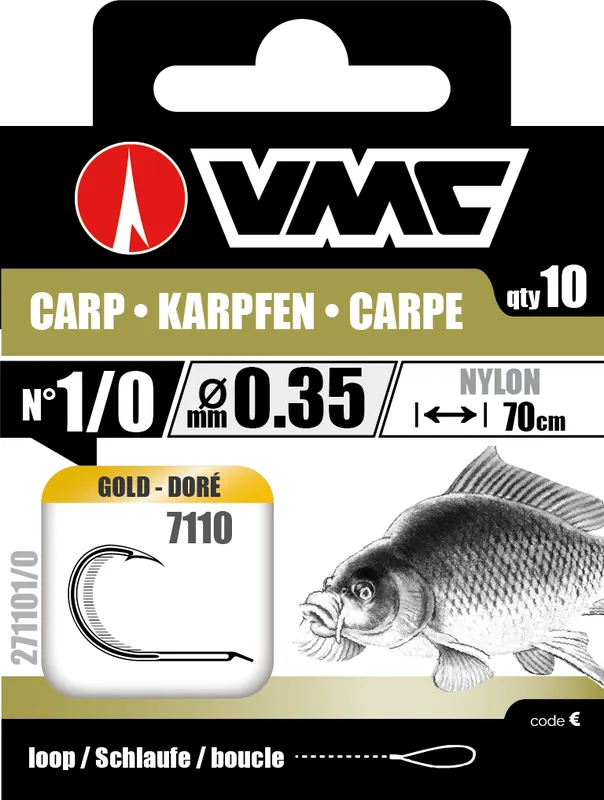 Hameçons montés Vmc 7110 Carp Gold – n°4 Populaire
