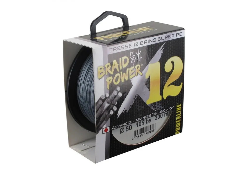 Bon Marché Tresse Powerline Braid Power X12 Grise 450 m