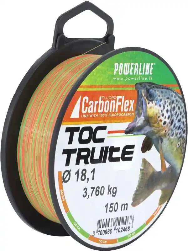 Nylon Fluorocarbone Powerline Carbonflex Toc Truite Bicolore 150 m Bon Plan