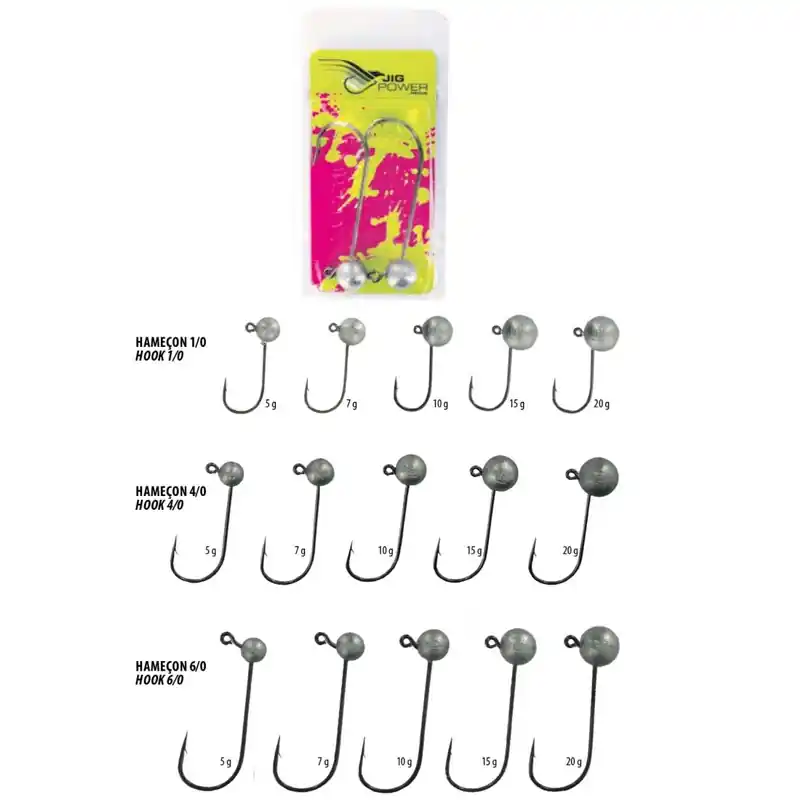 Solde Tête Plombée Powerline Speed Go – 60 gr H8/0 x3têtes