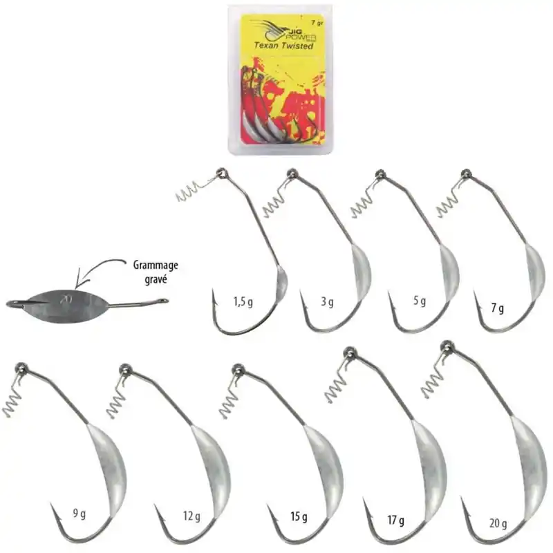 Paiement Sécurisé Hameçon Powerline Texan Twisted – 1,5 gr H3/0 x3 hameçons