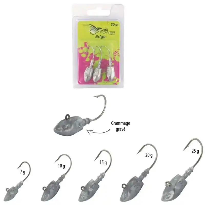 Authentique Tête Plombée Powerline Edge – 25 gr H3/0 x3têtes