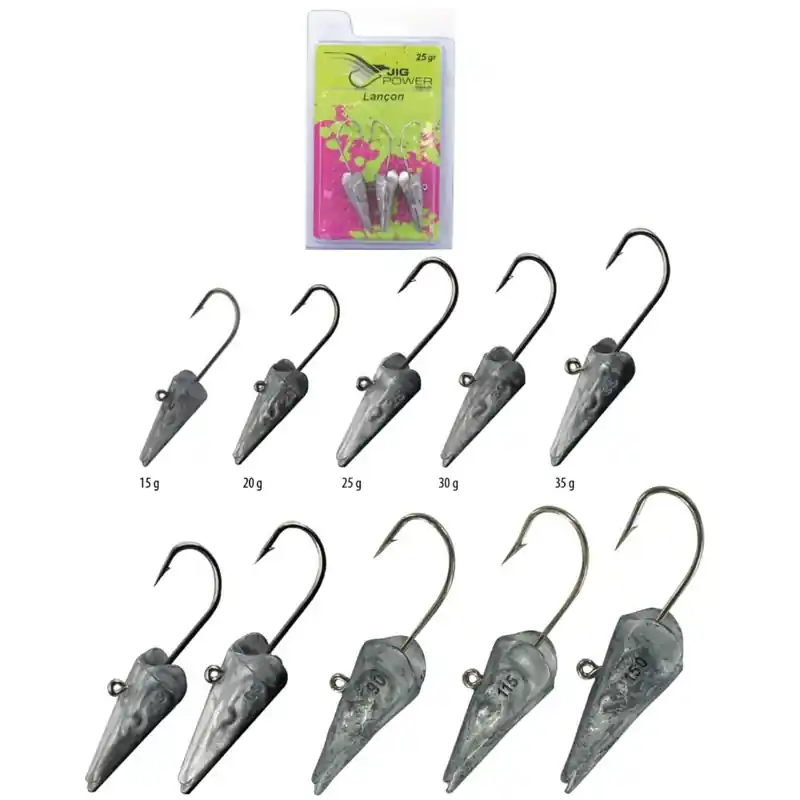 Authentique Tête Plombée Powerline Lançon – 15 gr x3têtes