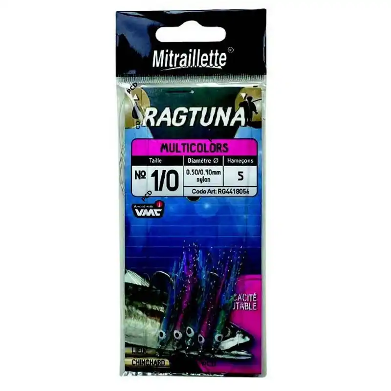 Super Prix Leurres Ragot Mitraillette Sabiki Ragtuna 5H N°1-0 Sur 50/40 Nylon