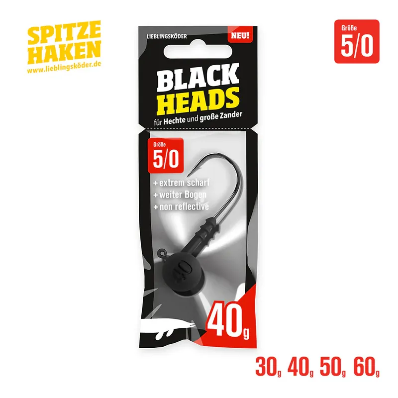 Lieblingsköder Hameçons Pointus Blackheads 5/0 Quantité Limitée