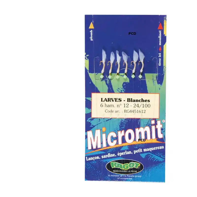 Bas De Ligne Ragot Micromit Larves Blanc 6H14 – 0.24MM Expédition Rapide