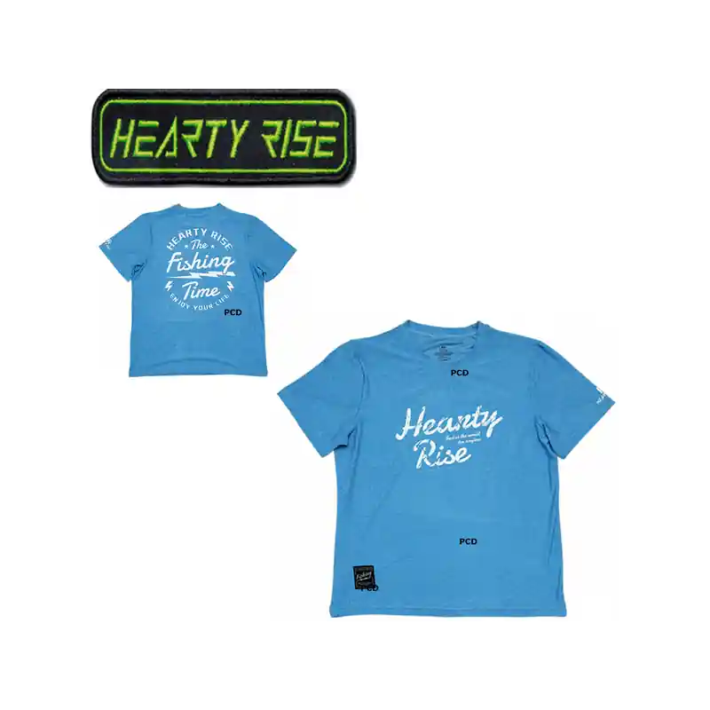 T-SHIRT HEARTY RISE MANCHES COURTES HE-9011 BLEU Nouvel Arrivage