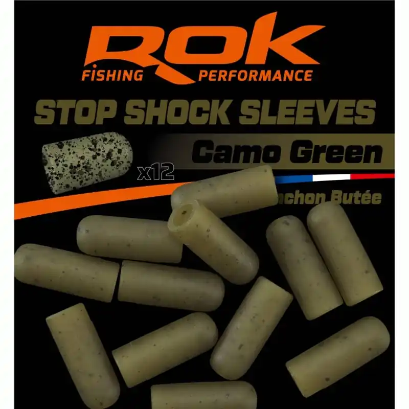 STOP SHOCK SLEEVES CAMO GREEN – MANCHON BUTEE CAMO VERT ROK FISHING PERFORMANCE Offre Du Jour