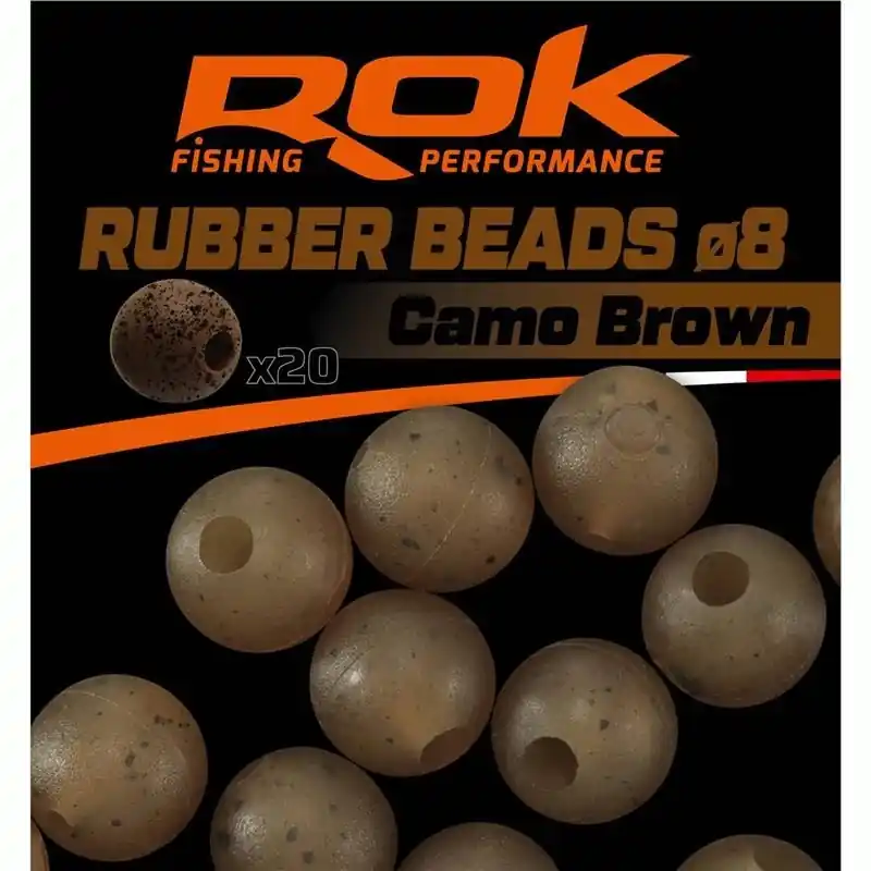 Bon Plan RUBBER BEADS Ø8 CAMO BROWN – PERLES SOFTS Ø8 CAMO MARRON ROK FISHING PERFORMANCE