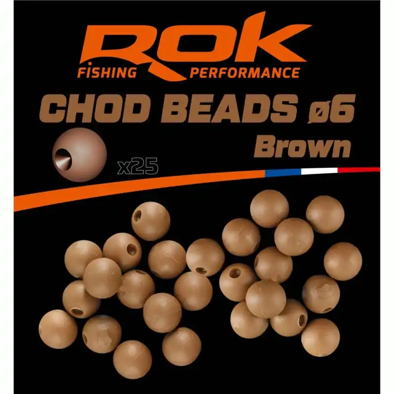Pas Cher CHOD BEADS Ø6 BROWN – PERLES SOFTS Ø6 MARRON (PRE-PERFOREES) ROK FISHING PERFORMANCE