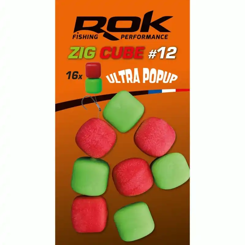 ZIG CUBE MIX _12 – RED + GREEN ROK FISHING PERFORMANCE Offre Spéciale