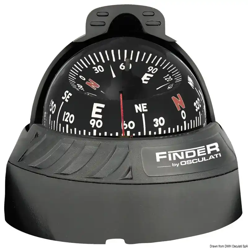 Compas Finder Noir à encastrer avec éclairage Ø rose 67 mm Inclinaison Max 30° Paiement Sécurisé