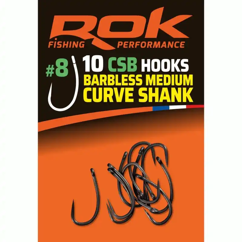 Populaire CSB _8 – BARBLESS MEDIUM CURVE SHANK HOOKS _8 – HAMECONS BARBLESS MEDI ROK FISHING PERFORMANCE