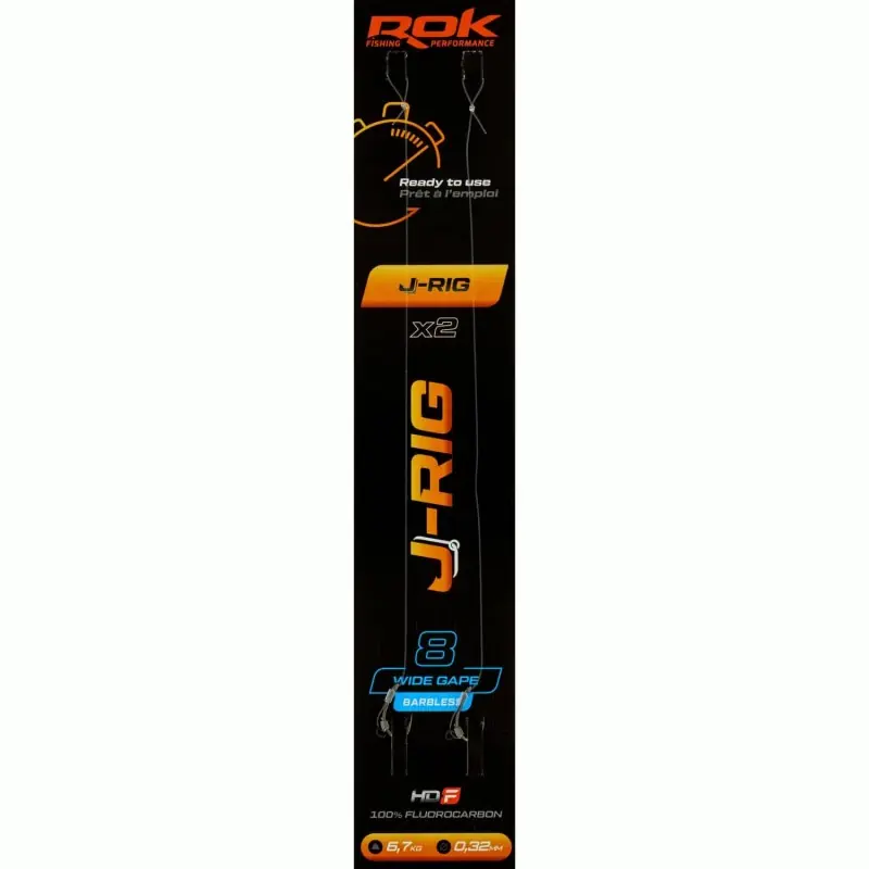 Promotion Saisonnière J-RIG WGB _8 – 2X PACK LOT DE 2X MONTAGES J-RIG WIDE GAPE BARBLESS _ ROK FISHING PERFORMANCE