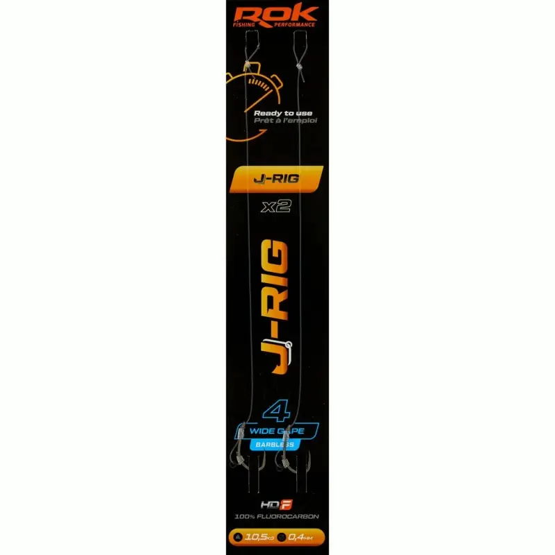 Haute Qualité J-RIG WGB _4 – 2X PACK LOT DE 2X MONTAGES J-RIG WIDE GAPE BARBLESS _ ROK FISHING PERFORMANCE