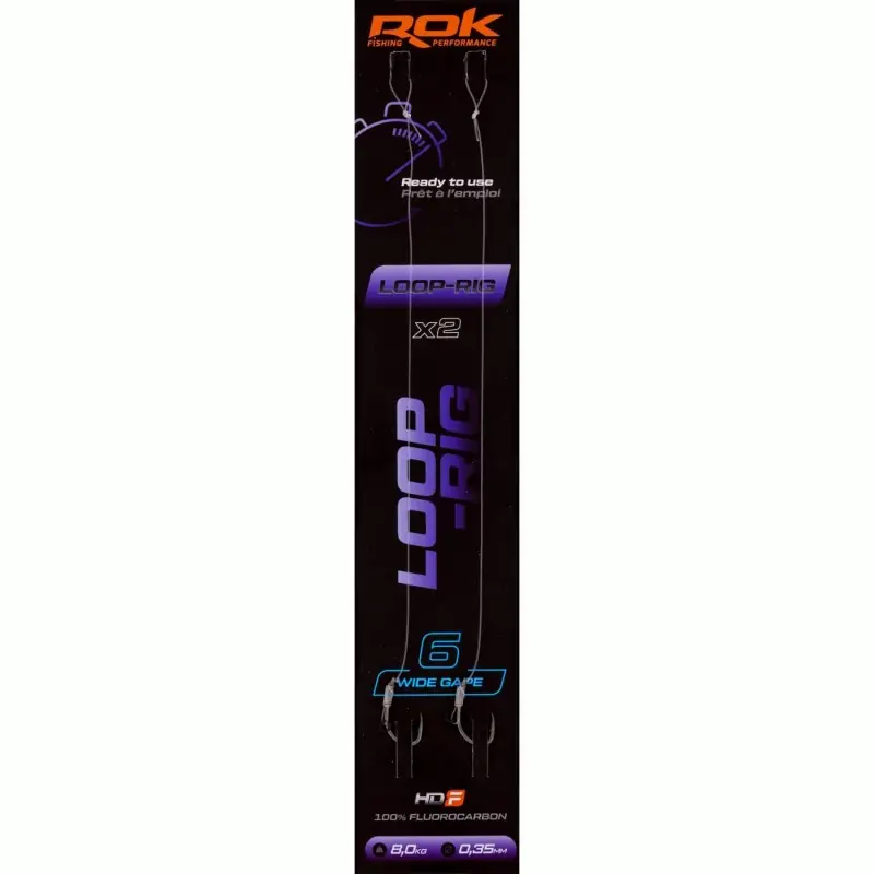 Soldes LOOP-RIG WG _6 – 2X PACK LOT DE 2X MONTAGES LOOP-RIG WIDE GAPE _6 ROK FISHING PERFORMANCE