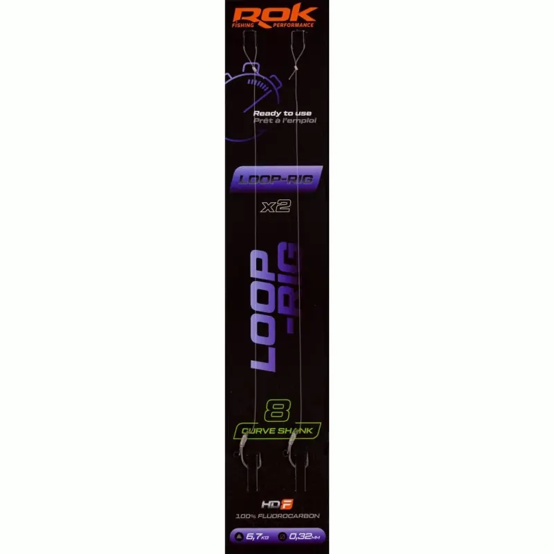 LOOP-RIG CS _8 – 2X PACK LOT DE 2X MONTAGES LOOP-RIG CURVE SHANK _8 ROK FISHING PERFORMANCE Offre Spéciale
