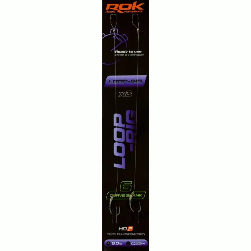 LOOP-RIG CS _6 – 2X PACK LOT DE 2X MONTAGES LOOP-RIG CURVE SHANK _6 ROK FISHING PERFORMANCE Meilleur Prix