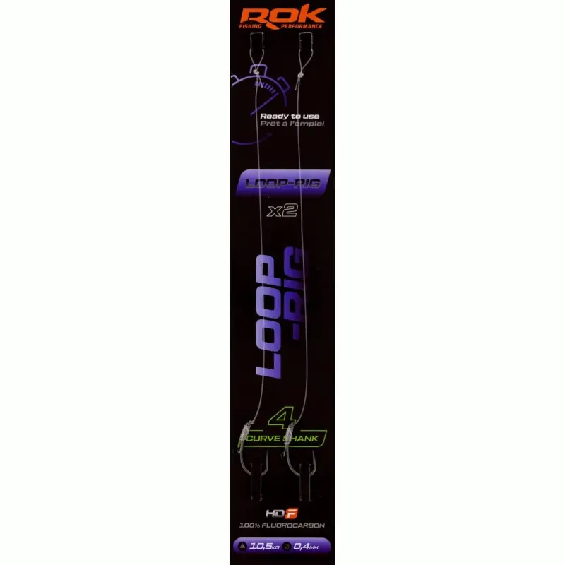 Expédié Aujourd&rsquo;hui LOOP-RIG CS _4 – 2X PACK LOT DE 2X MONTAGES LOOP-RIG CURVE SHANK _4 ROK FISHING PERFORMANCE