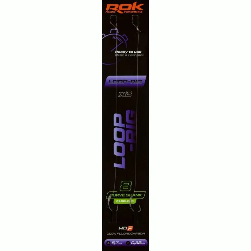 Commander Maintenant LOOP-RIG CSB _8 – 2X PACK LOT DE 2X MONTAGES LOOP-RIG CURVE SHANK BA ROK FISHING PERFORMANCE