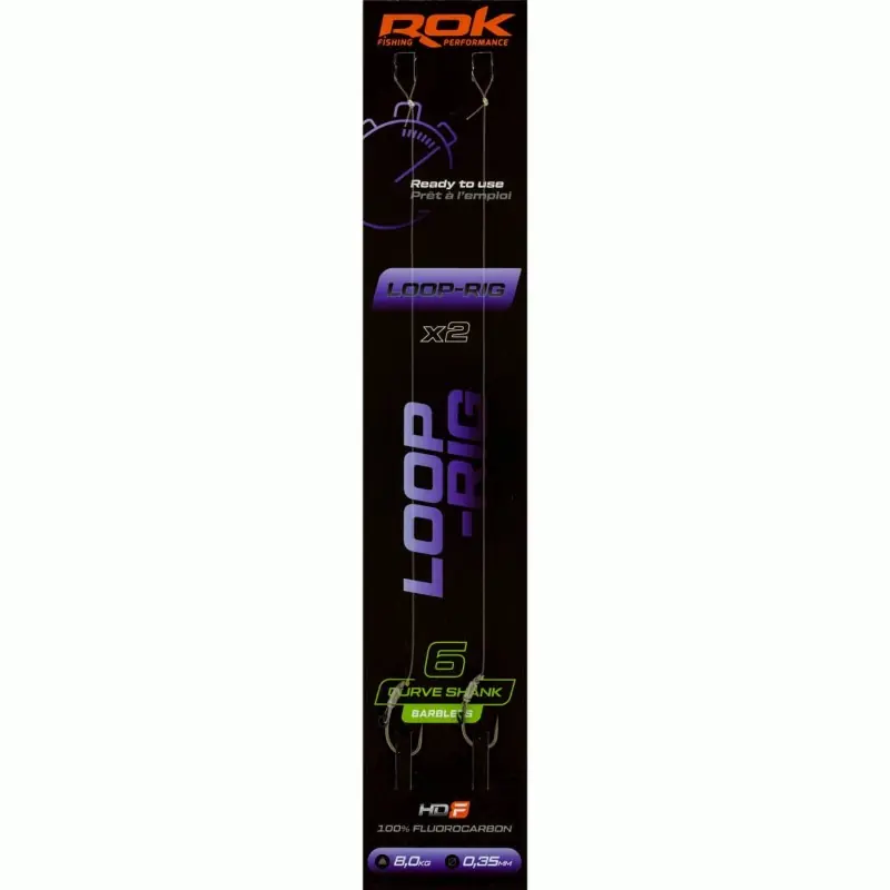 Usine Directe LOOP-RIG CSB _6 – 2X PACK LOT DE 2X MONTAGES LOOP-RIG CURVE SHANK BA ROK FISHING PERFORMANCE