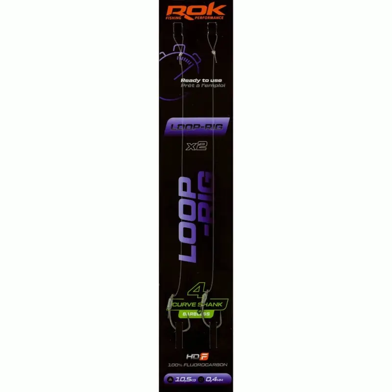 Authentique LOOP-RIG CSB _4 – 2X PACK LOT DE 2X MONTAGES LOOP-RIG CURVE SHANK BA ROK FISHING PERFORMANCE