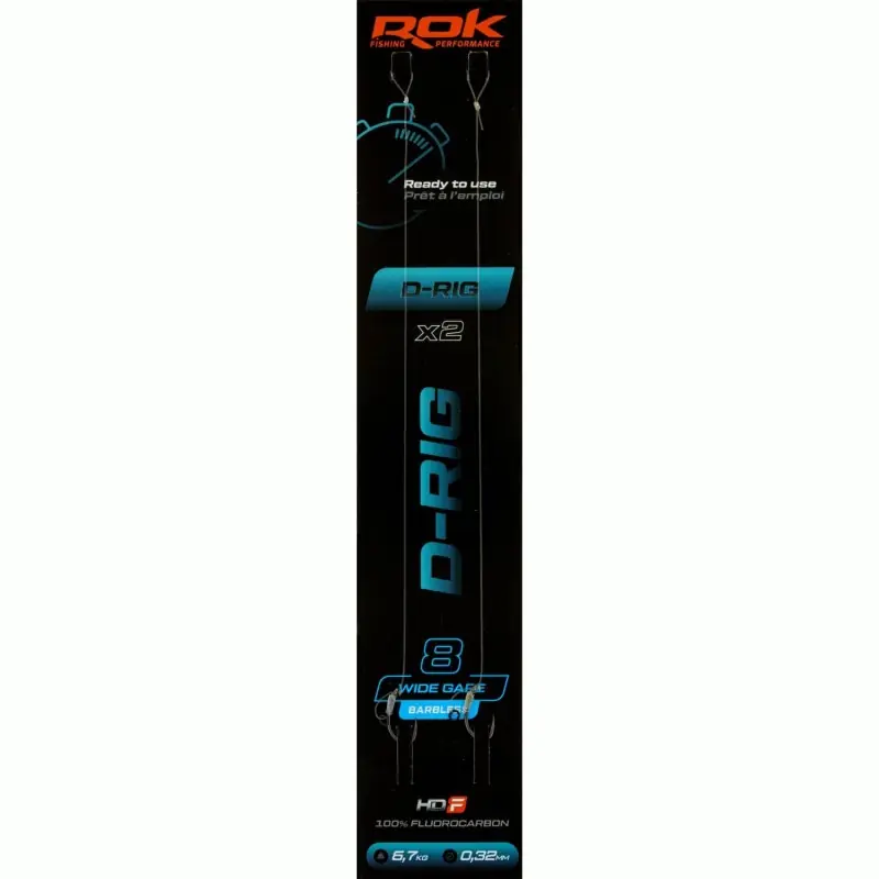 Promotion Saisonnière D-RIG WGB _8 – 2X PACK LOT DE 2X MONTAGES D-RIG WIDE GAPE BARBLESS _ ROK FISHING PERFORMANCE