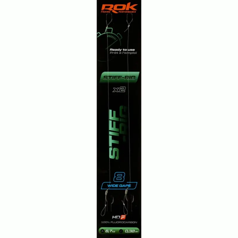 Promotion STIFF-RIG WG _6 – 2X PACK LOT DE 2X MONTAGES STIFF-RIG WIDE GAPE _6 ROK FISHING PERFORMANCE